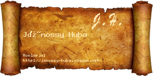 Jánossy Huba névjegykártya